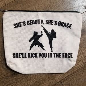 2/$25 Canvas Makeup Bag - She's Beauty She's Grace